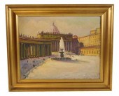 20TH C. OIL ON CANVAS, "VATICA
