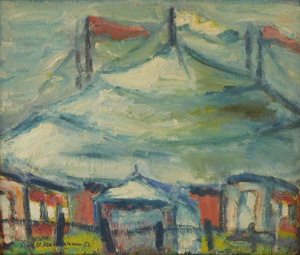 20TH C. OIL ON CANVAS BOARD,
