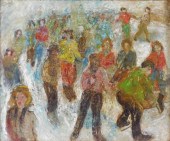20TH C. OIL ON CANVAS, LOOSELY