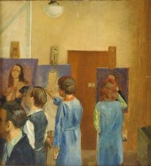 20TH C. OIL ON CANVAS, DEPICTS