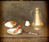 20TH C. OIL ON PANEL SIGNED "L