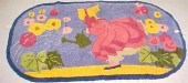 20th C. oval hooked rug with s