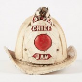 20TH C. PAINTED LEATHER FIREMA