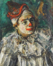 20TH C. PORTRAIT OF A CLOWN IN