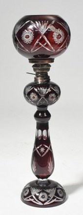 20TH C. RUBY CUT TO CLEAR GLAS