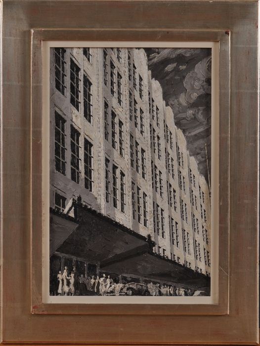 20TH C. SCHOOL: BUILDING FACADE Oil