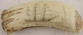 20TH C SCRIMSHAW WHALE TOOTH E