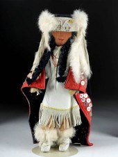 20TH C. TLINGIT WOOD FEMALE DO