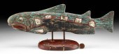20TH C. TLINGIT WOOD SALMON HE