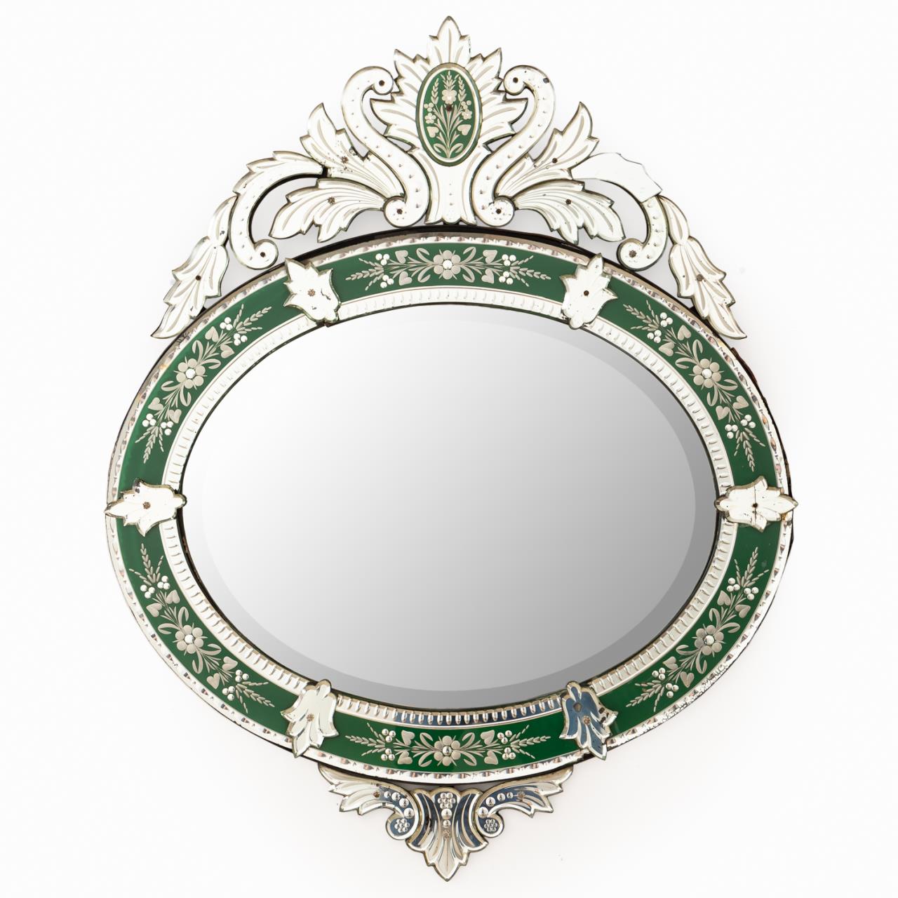 20TH C. VENETIAN GREEN FRAMED