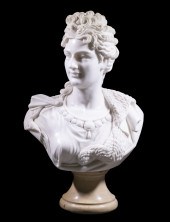 20TH C. WHITE MARBLE OVERSIZED