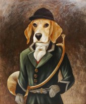 (20TH CENTURY) BEAGLE IN A RID