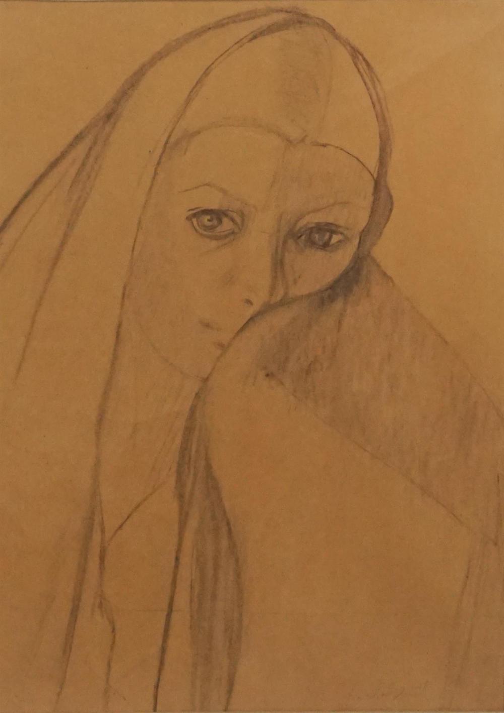 (20TH CENTURY) DRAWING OF A WOMAN