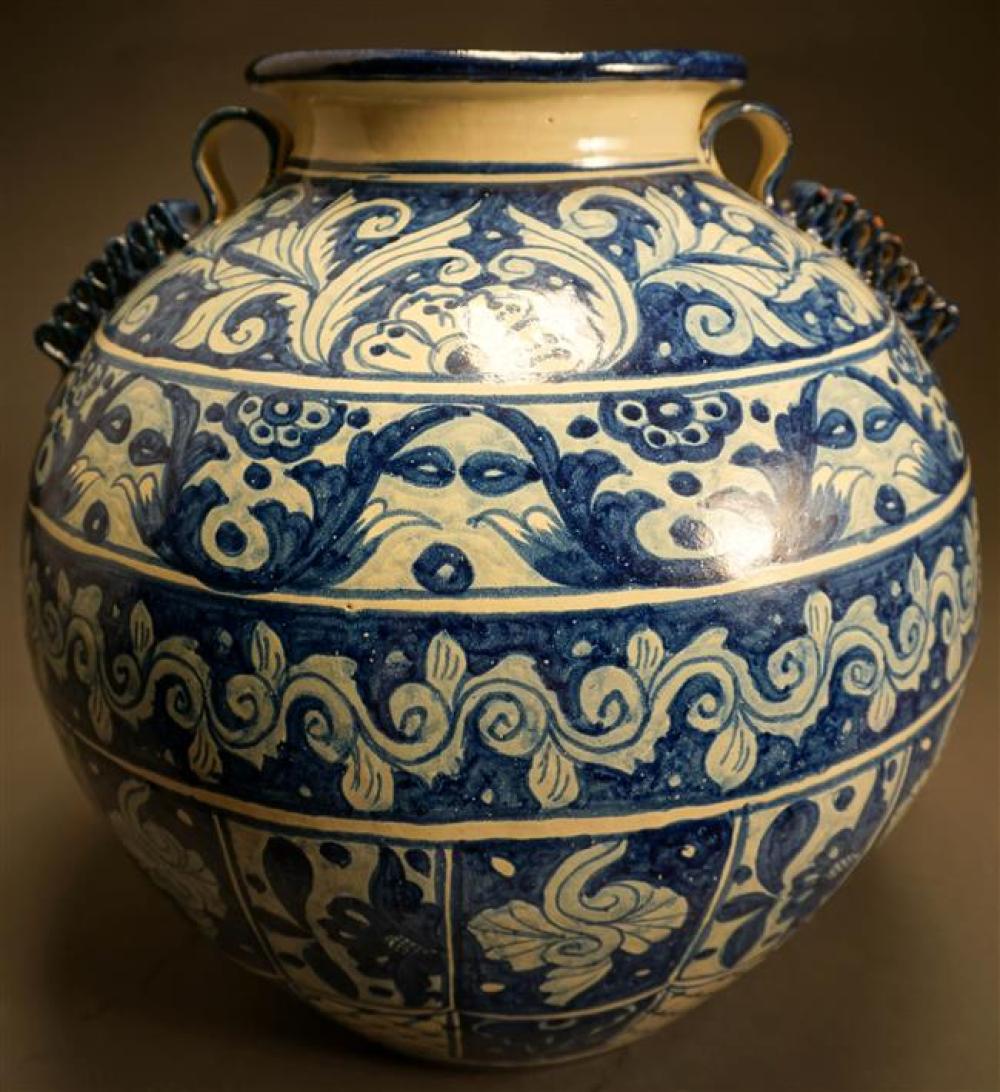 20TH CENTURY FAIENCE FLOOR VASE,