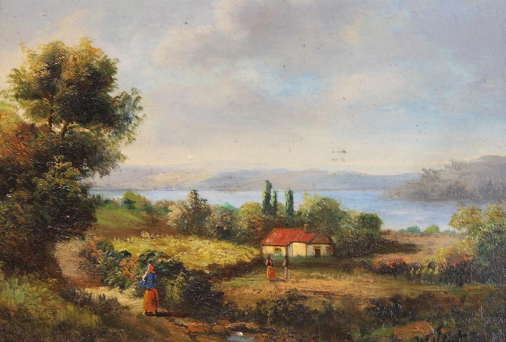(20TH CENTURY) FARM SCENE Oil on