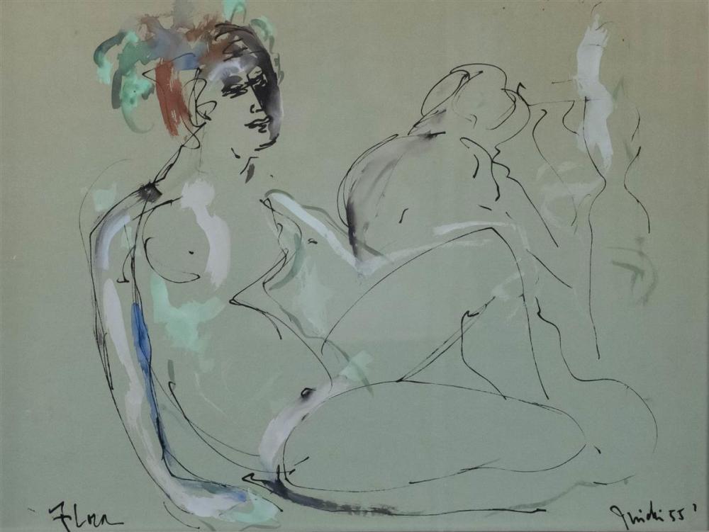 (20TH CENTURY) FLORA, 55 WATERCOLOR
