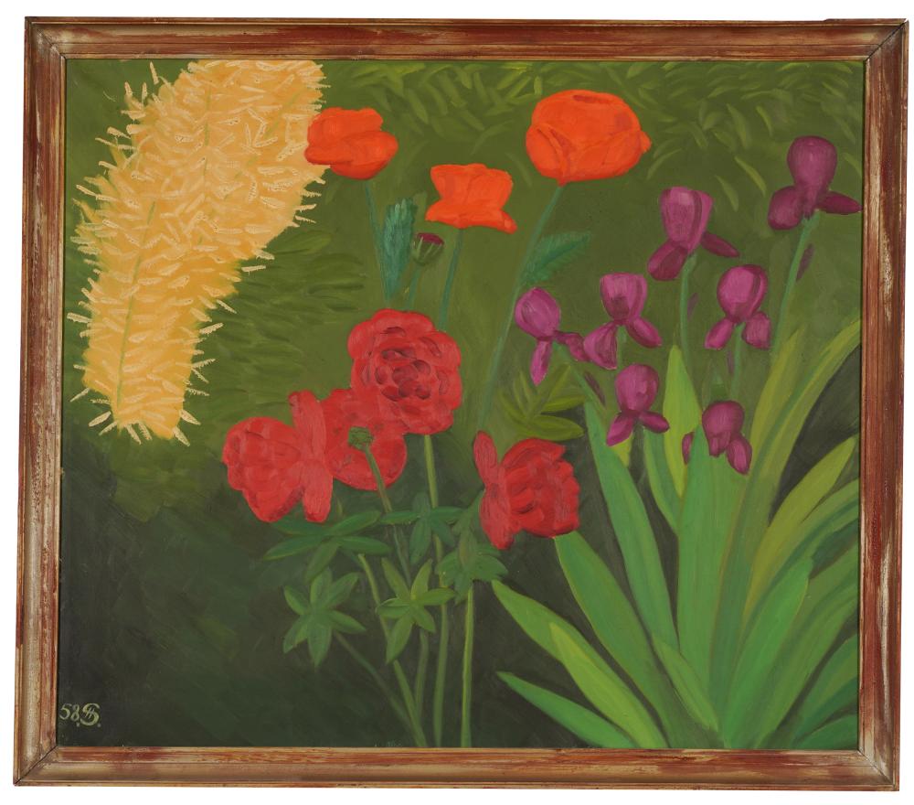 20TH CENTURY: FLOWERSoil on canvas;