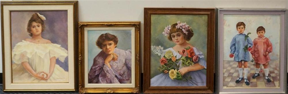 20TH CENTURY, FOUR PORTRAITS,
