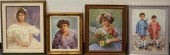 20TH CENTURY, FOUR PORTRAITS,