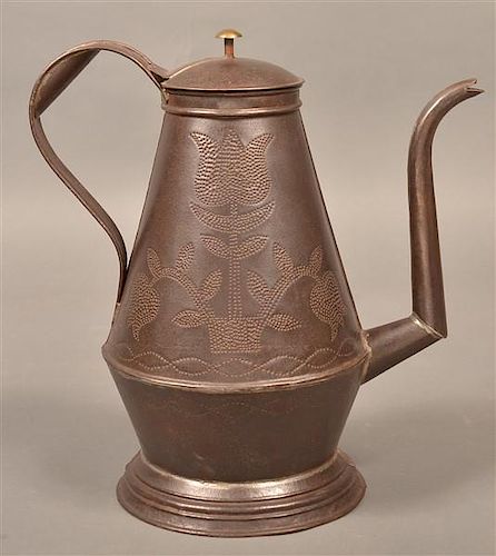 20TH CENTURY PUNCHED TIN COFFEE