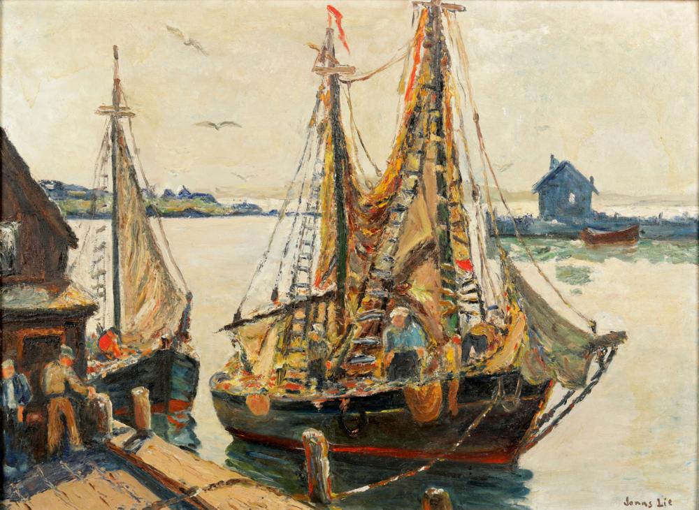 20TH CENTURY: "SAFE HARBOR"oil on