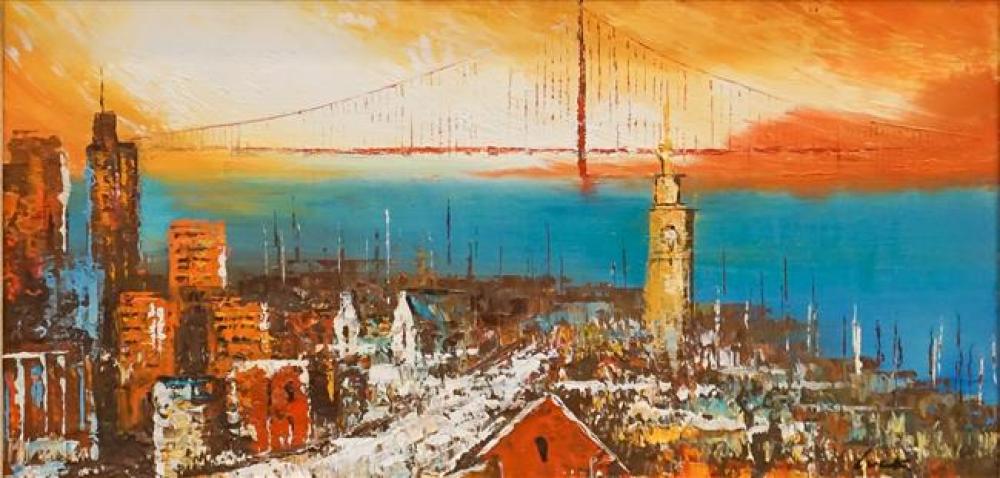 20TH CENTURY SCHOOL, CITYSCAPE WITH