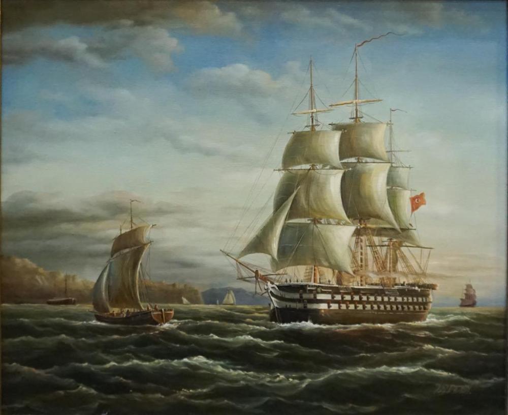 20TH CENTURY SCHOOL, MASTED SHIPS