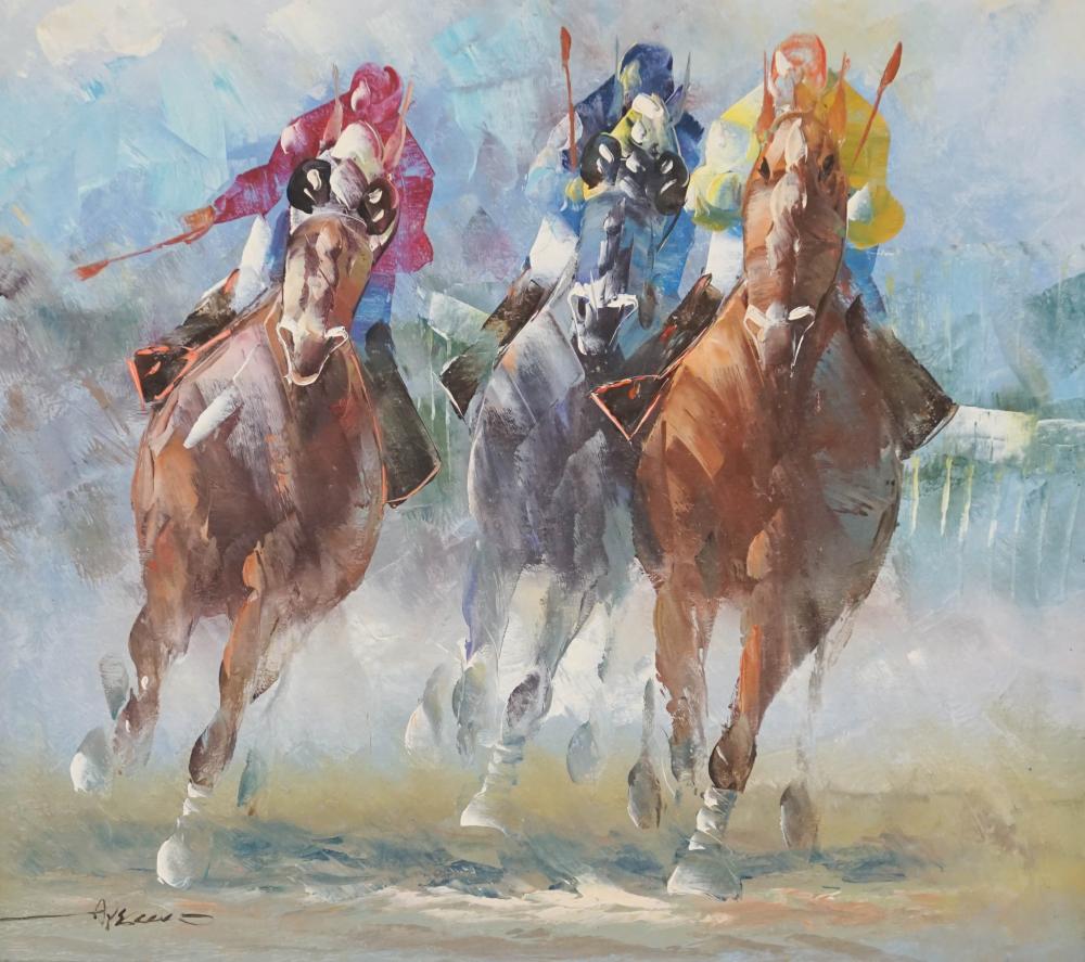 20TH CENTURY SCHOOL, RACING HORSES,