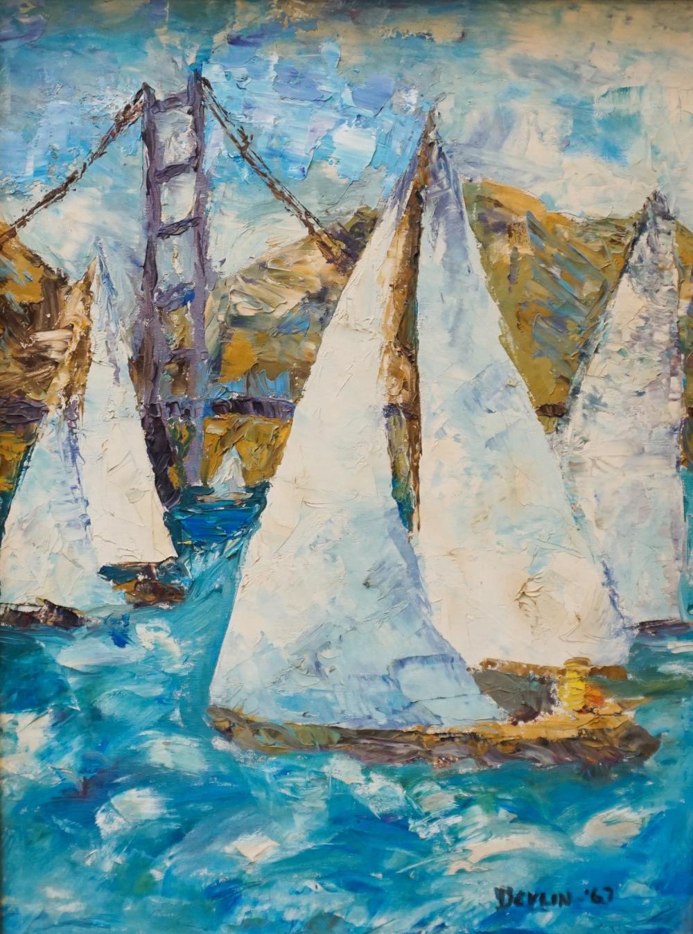 20TH CENTURY SCHOOL, SAILBOATS IN