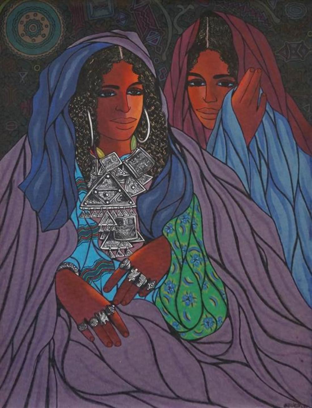 20TH CENTURY SCHOOL, TWO WOMEN, OIL