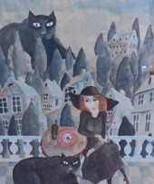 20TH CENTURY SCHOOL, WOMAN WIT