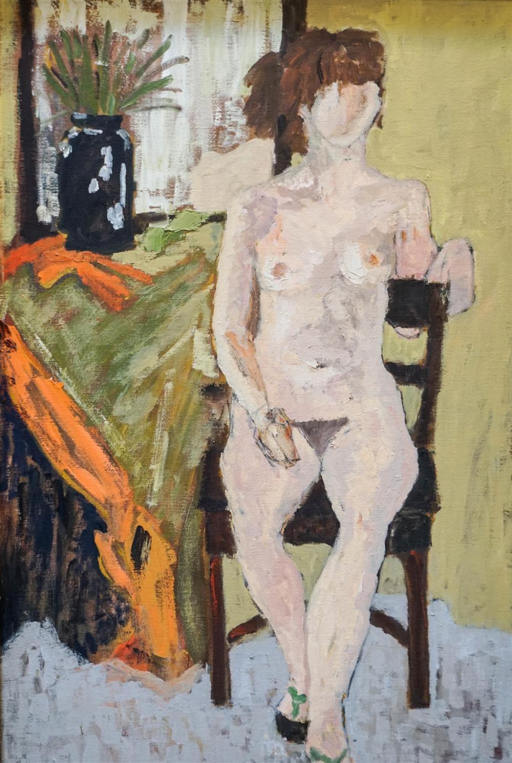 20TH CENTURY, SEATED NUDE FEMALE,