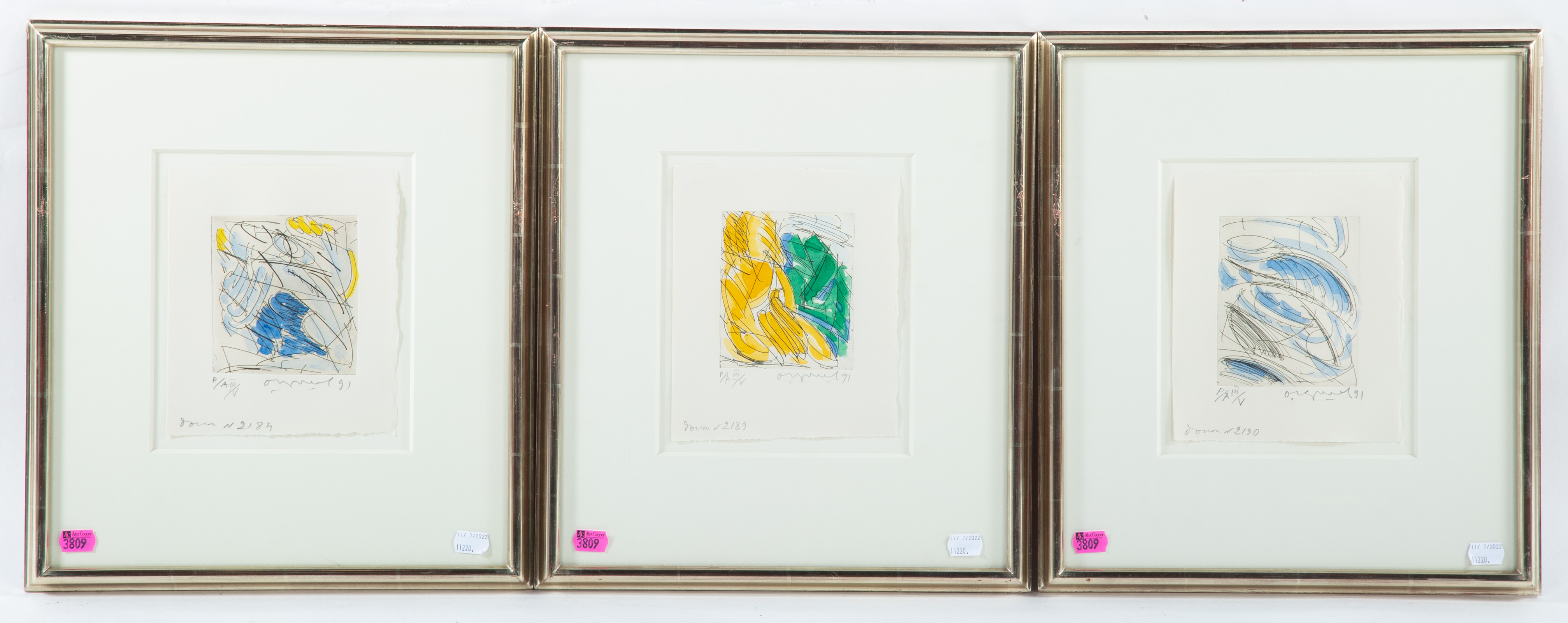 20TH CENTURY. THREE ABSTRACT