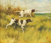 20TH CENTURY: TWO HUNTING DOGS