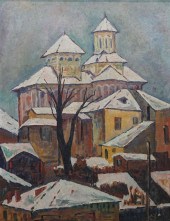 (20TH CENTURY) WINTER SCENE OF