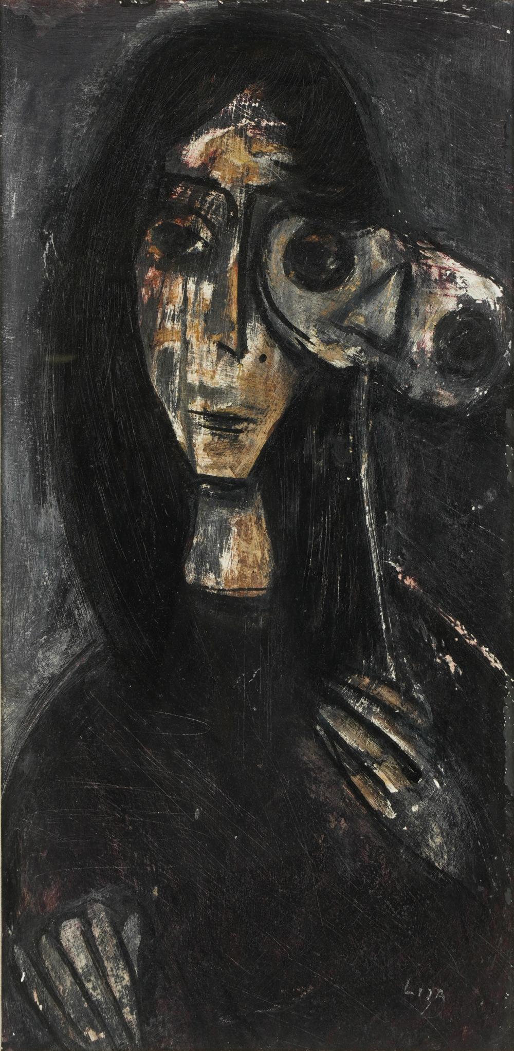 20TH CENTURY: WOMAN WITH MASK20th