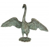 20TH CT. BRONZE SWAN FOUNTAIN
