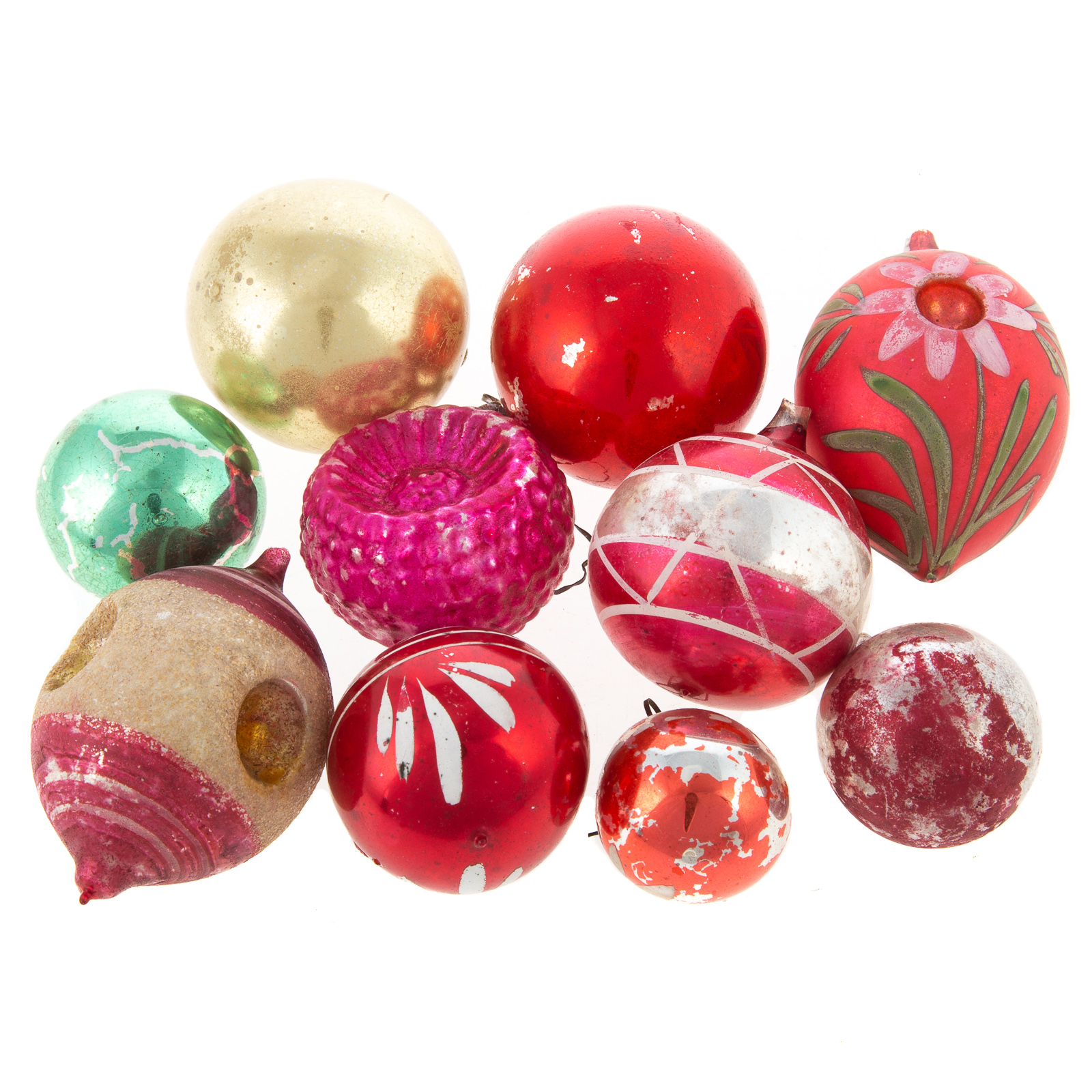 21 ASSORTED BLOWN GLASS CHRISTMAS