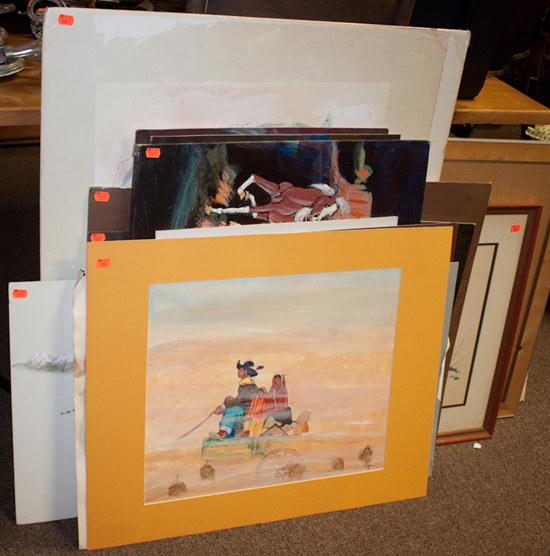 21 assorted paintings and prints