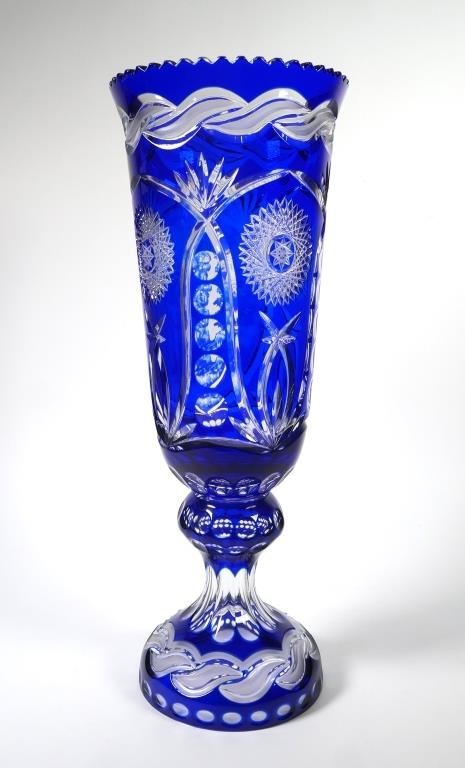 21" BOHEMIAN COBALT CUT TO CLEAR