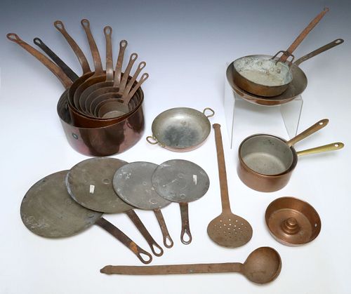 (21) CONTINENTAL COPPER SAUCEPANS