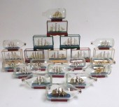 21 MINIATURE SHIP MODELS ENCAS