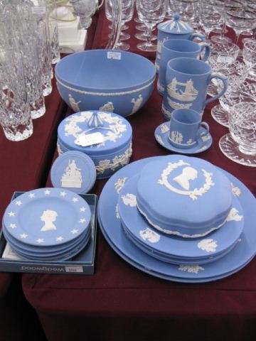 21 pcs. Wedgwood Blue Jasperware