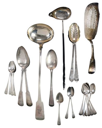 21 PIECES GEORGE III ENGLISH SILVER