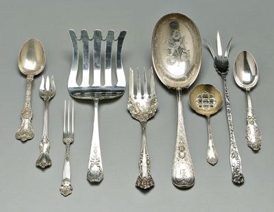 21 pieces sterling flatware: