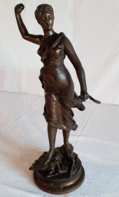 21" SIGNED FRENCH BRONZE OF DI
