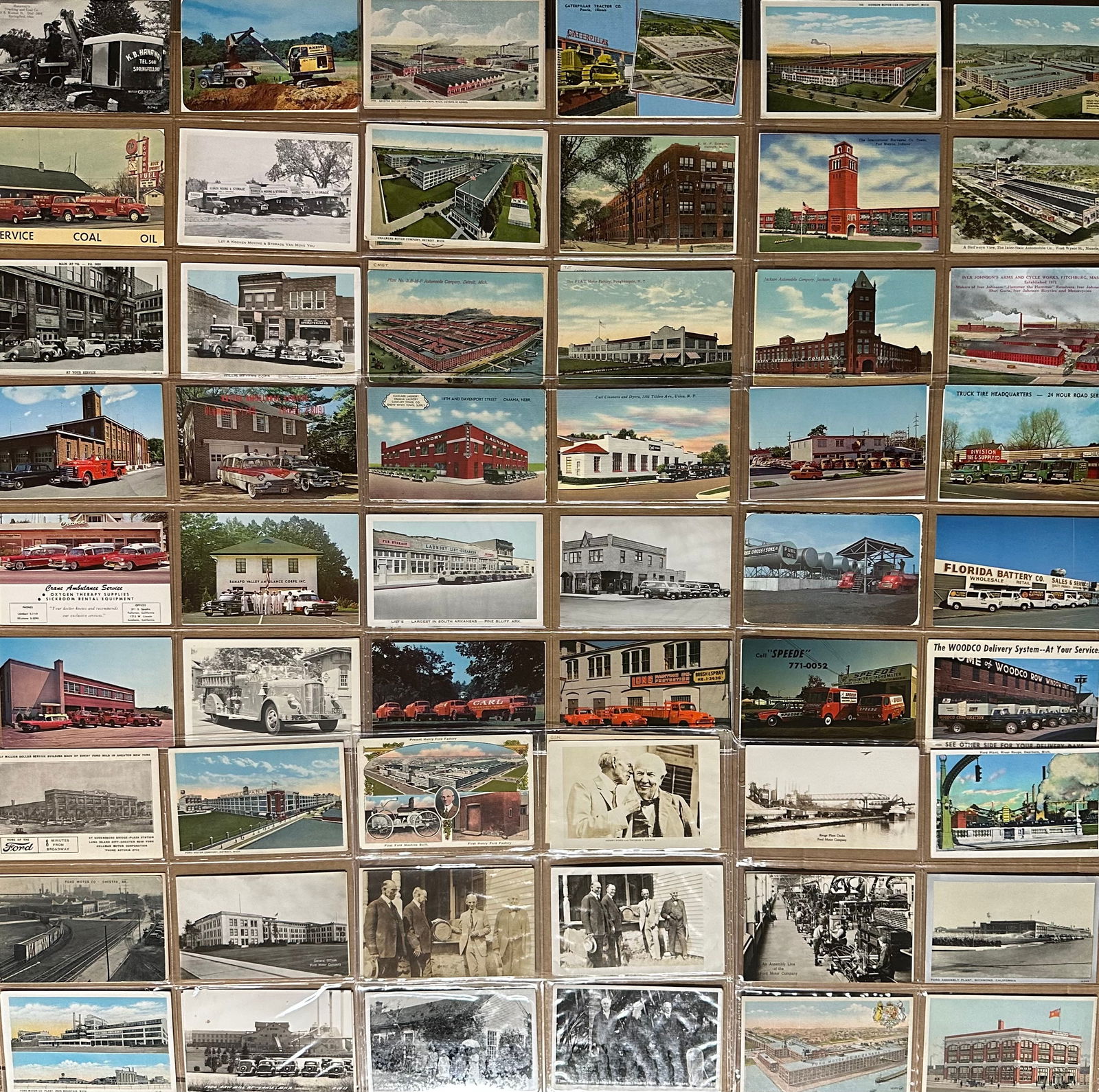 216 POSTCARDS OF AUTO FACTORIES,