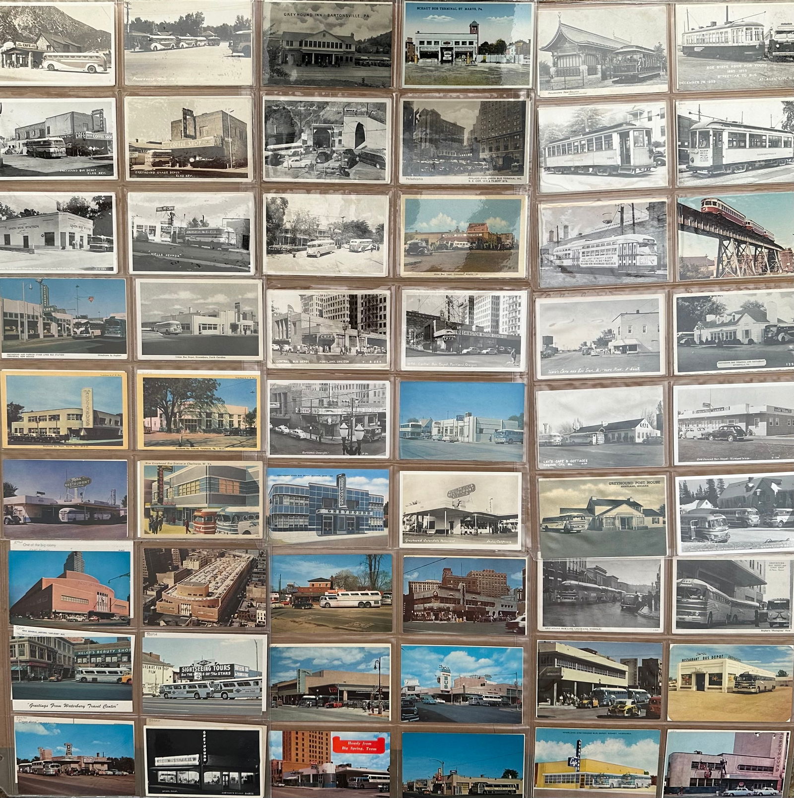 216 POSTCARDS OF BUSSES,