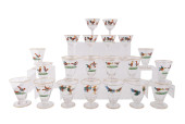 21PC DORFLINGER ROOSTER MOTIF