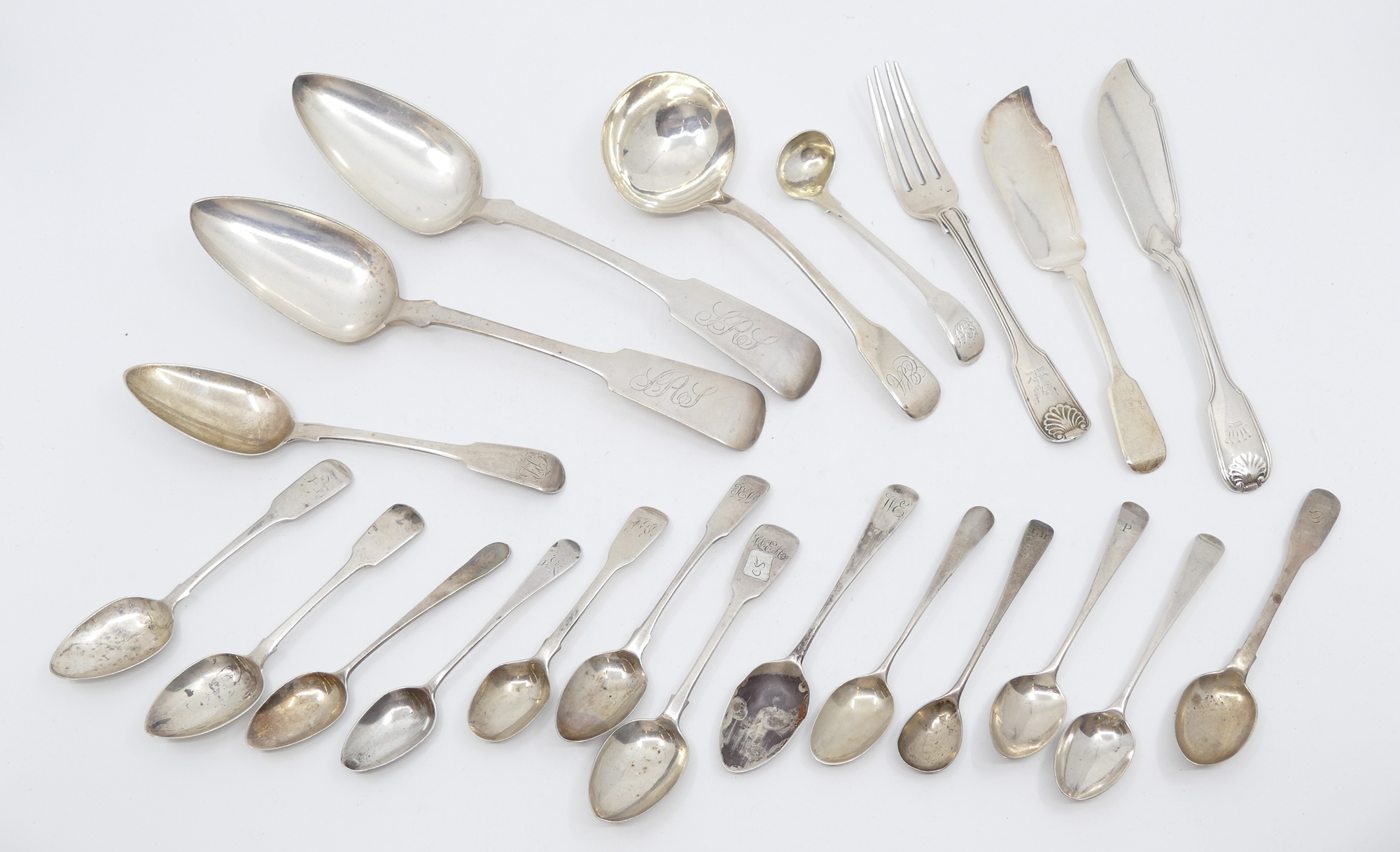 21pc English Georgian Silver